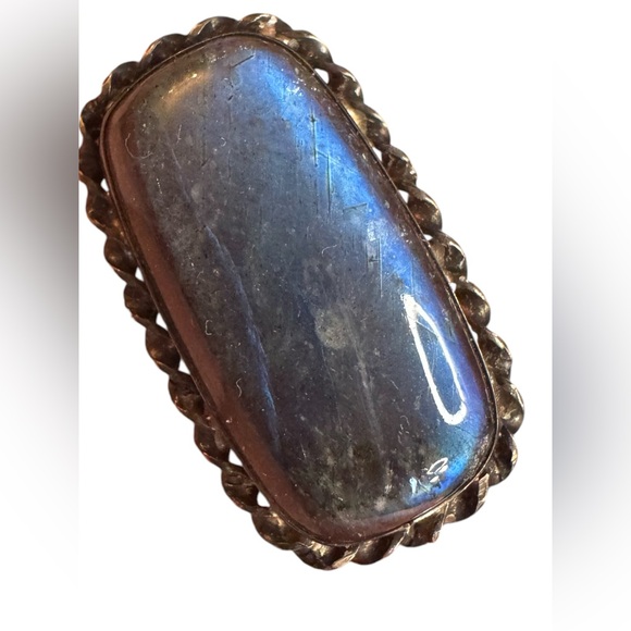 Elegant antique Labradororite Scottish Brooch sterling silver 925 - Picture 4 of 5